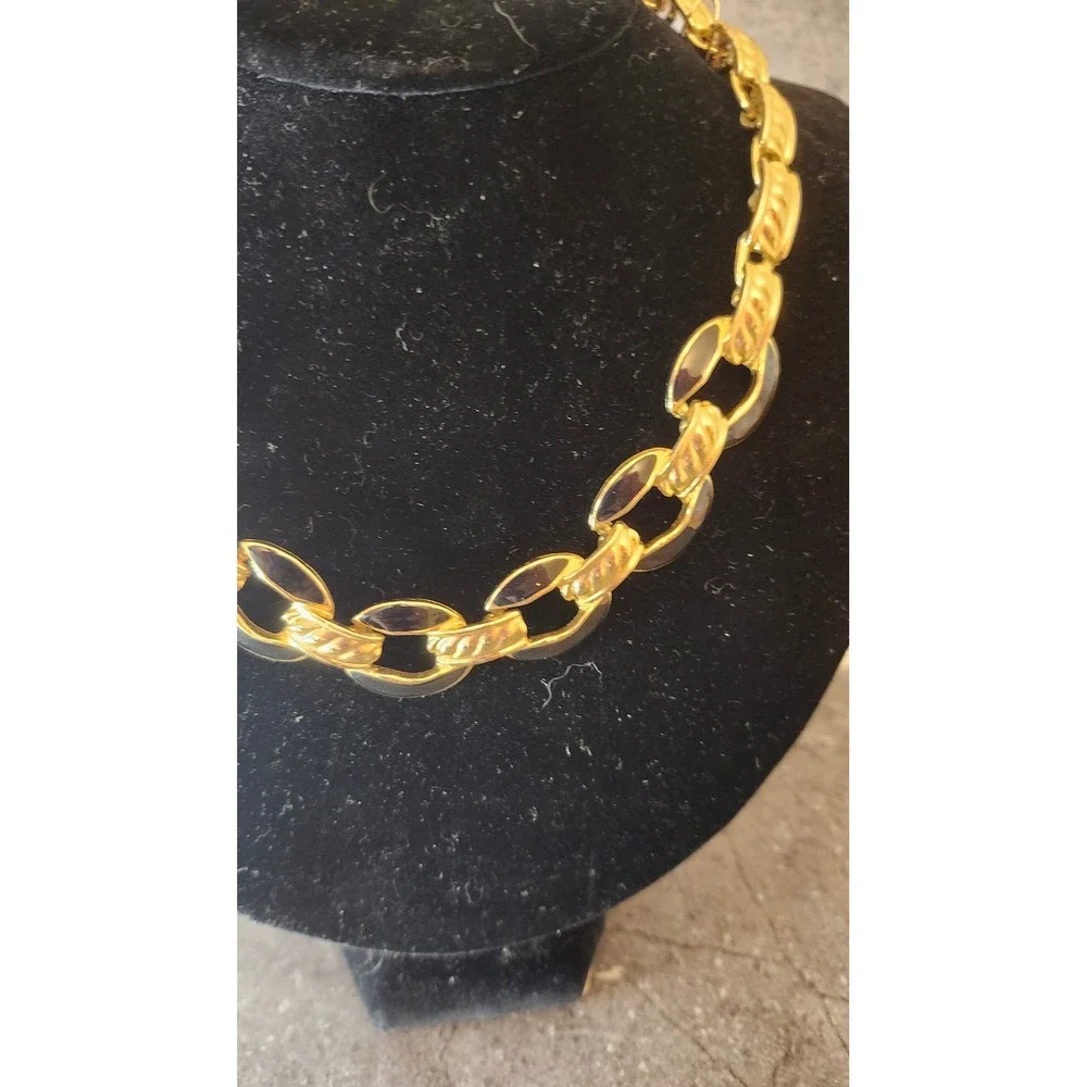 Gorgeous Gold Plated Womens Textured Statement Choker‎ Necklace